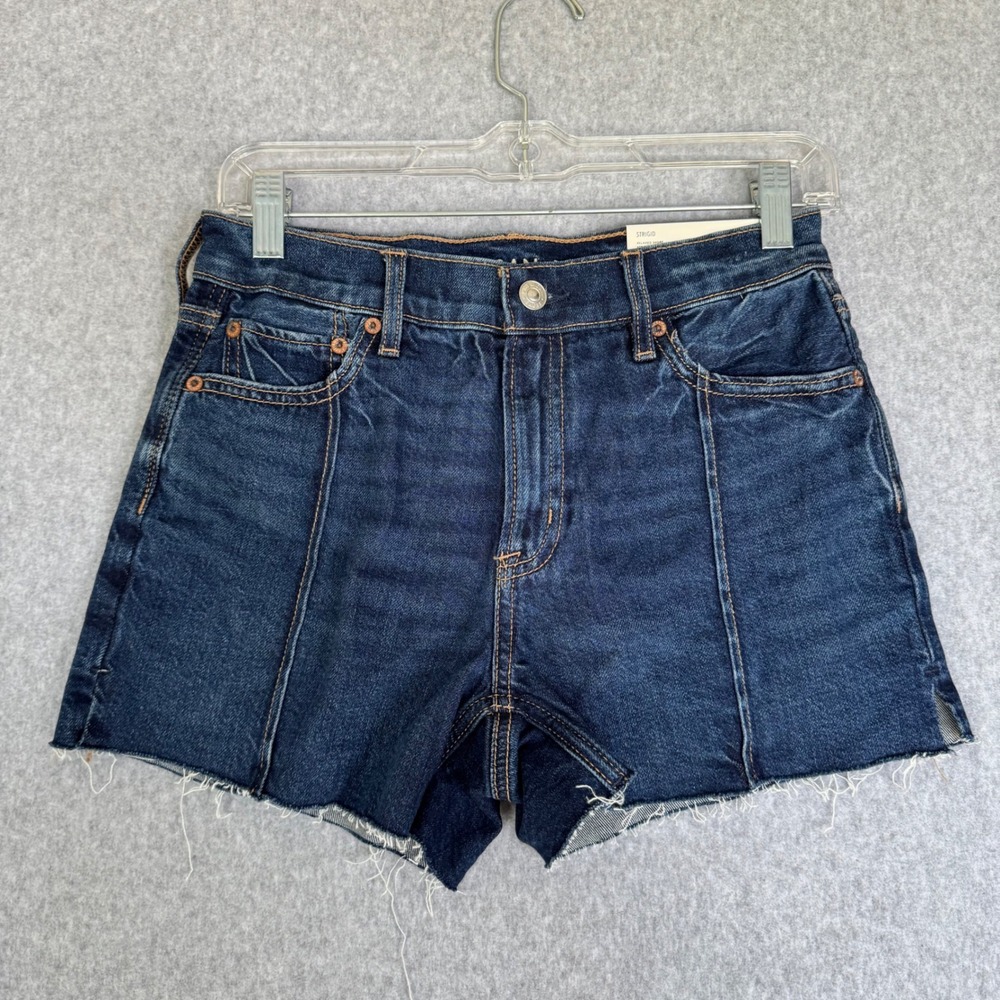 American Eagle Strigid Relaxed Short Womens 00 24W Dark Wash NWT High Rise Seam